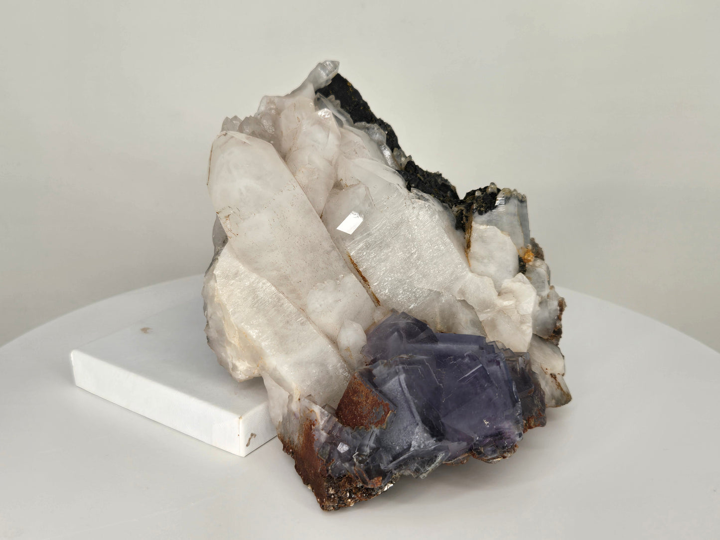 YGX Fluorite on Quartz w/ Wolframite