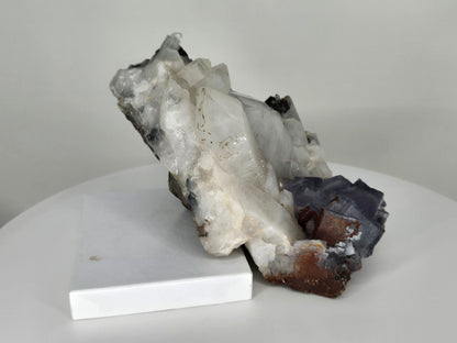 YGX Fluorite on Quartz w/ Wolframite