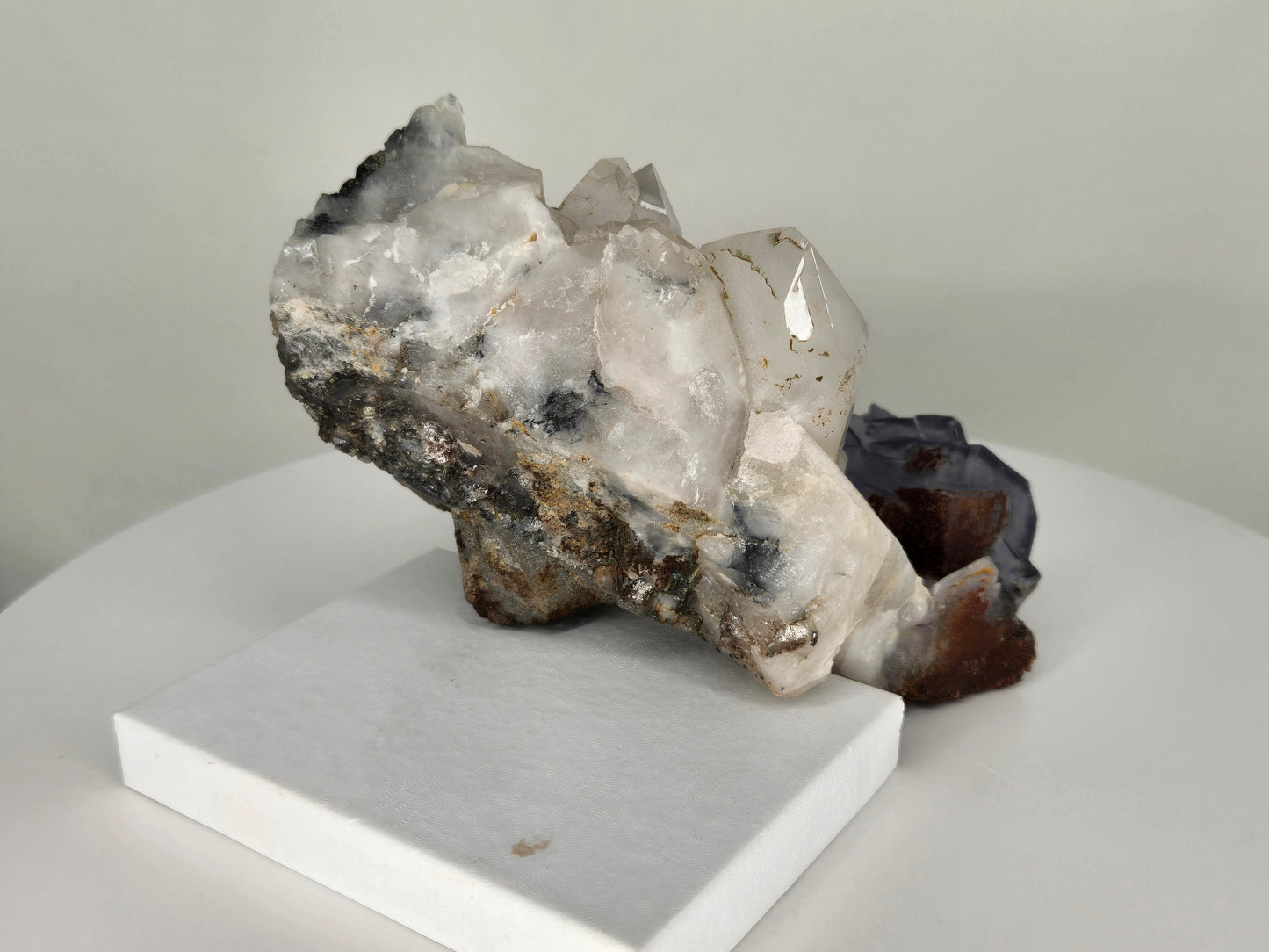 YGX Fluorite on Quartz w/ Wolframite