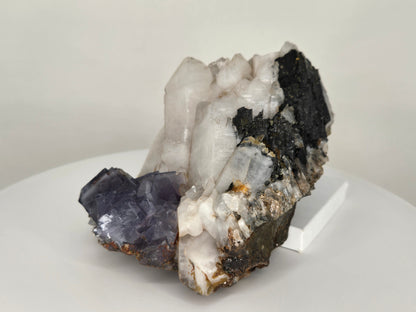 YGX Fluorite on Quartz w/ Wolframite