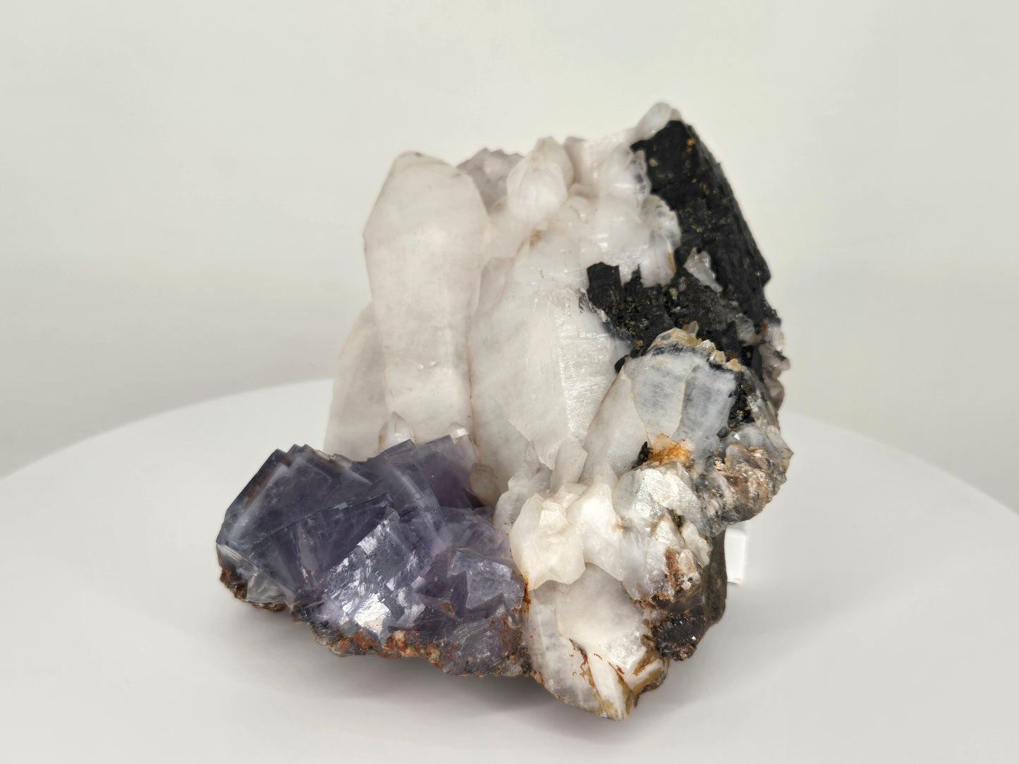 YGX Fluorite on Quartz w/ Wolframite