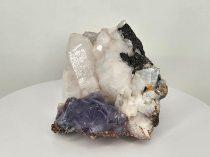 YGX Fluorite on Quartz w/ Wolframite