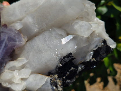 YGX Fluorite on Quartz w/ Wolframite