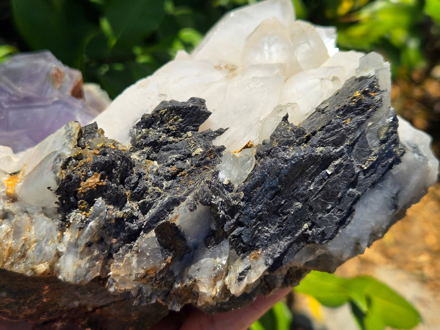 YGX Fluorite on Quartz w/ Wolframite