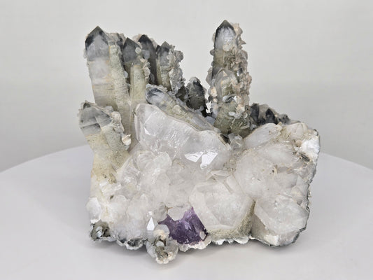 YGX Fluorite on Quartz w/ Calcite