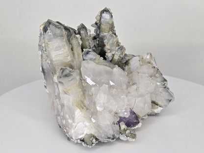 YGX Fluorite on Quartz w/ Calcite