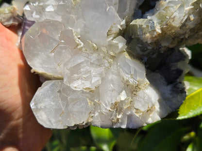 YGX Fluorite on Quartz w/ Calcite