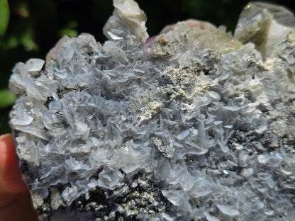 YGX Fluorite on Quartz w/ Calcite