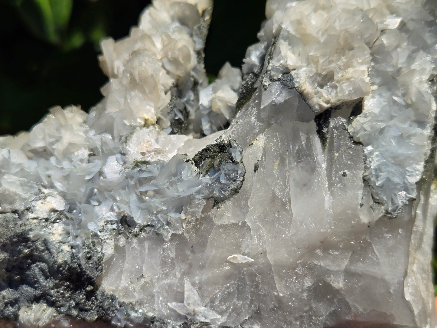 YGX Fluorite on Quartz w/ Calcite