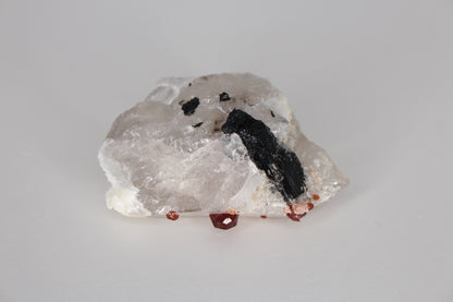 Spessartine Garnets on Quartz w/ Schorl