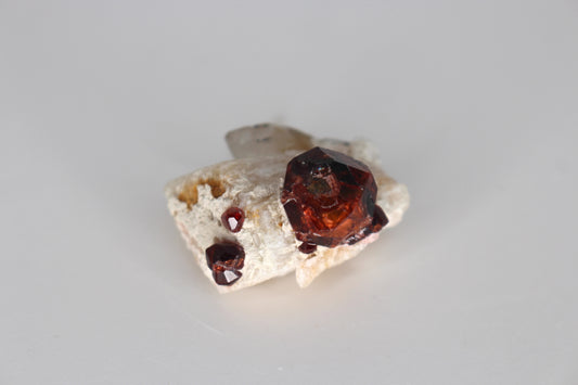 Spessartine Garnet on Feldspar w/ Quartz