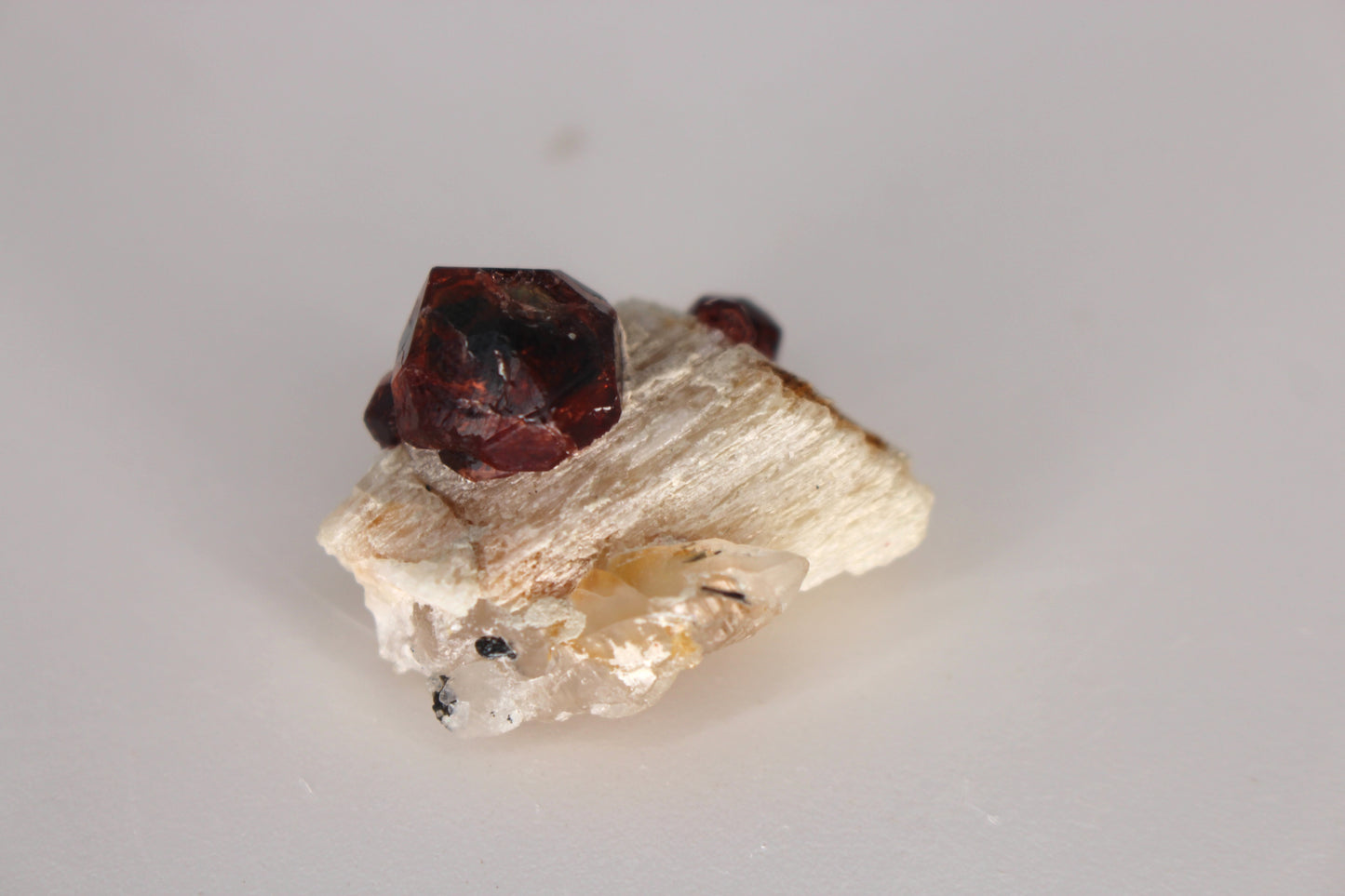 Spessartine Garnet on Feldspar w/ Quartz