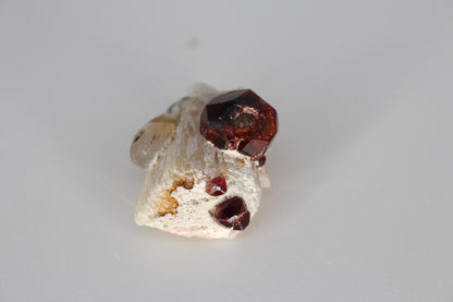 Spessartine Garnet on Feldspar w/ Quartz