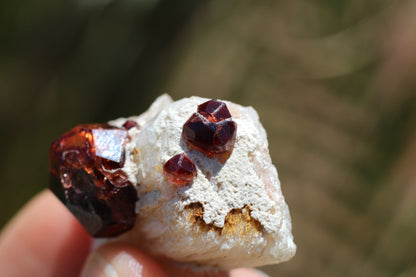 Spessartine Garnet on Feldspar w/ Quartz