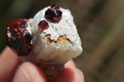 Spessartine Garnet on Feldspar w/ Quartz