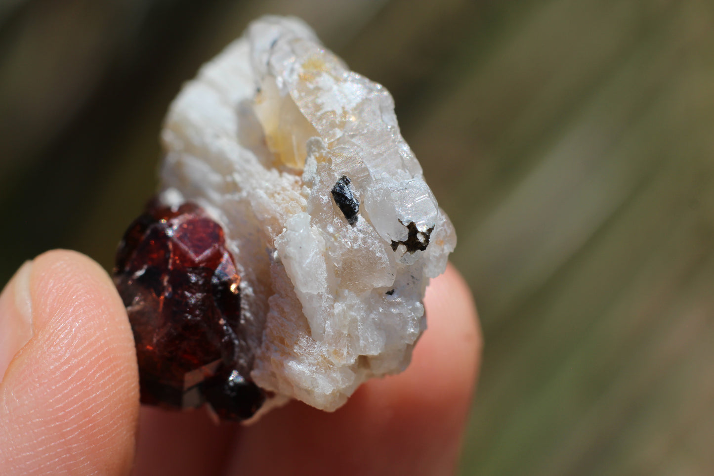 Spessartine Garnet on Feldspar w/ Quartz