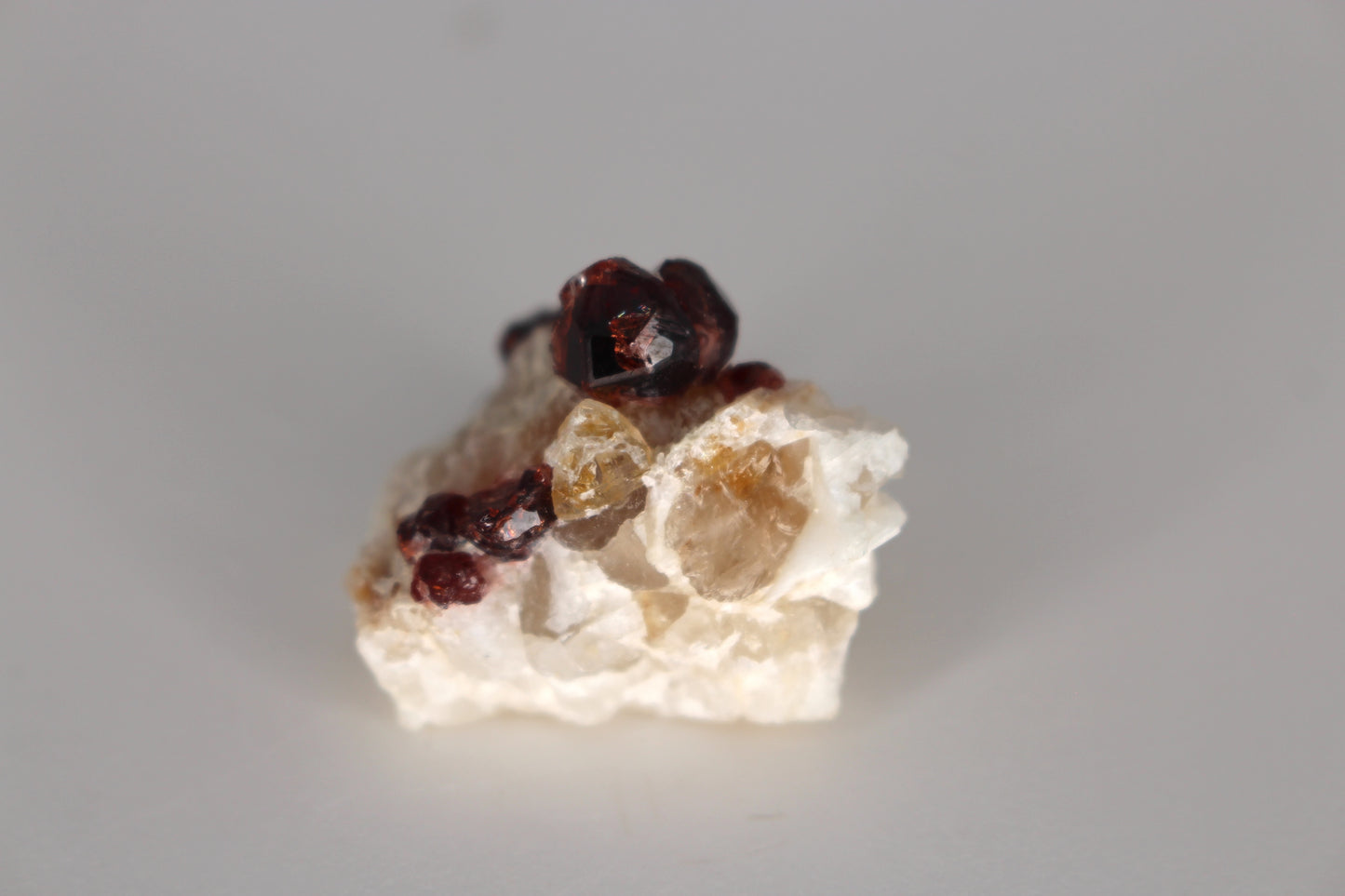 Spessartine Garnet on Feldspar w/ Quartz