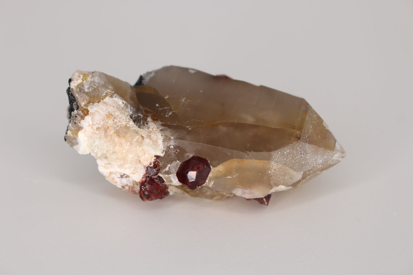 Spessartine Garnets on Quartz w/ Schorl