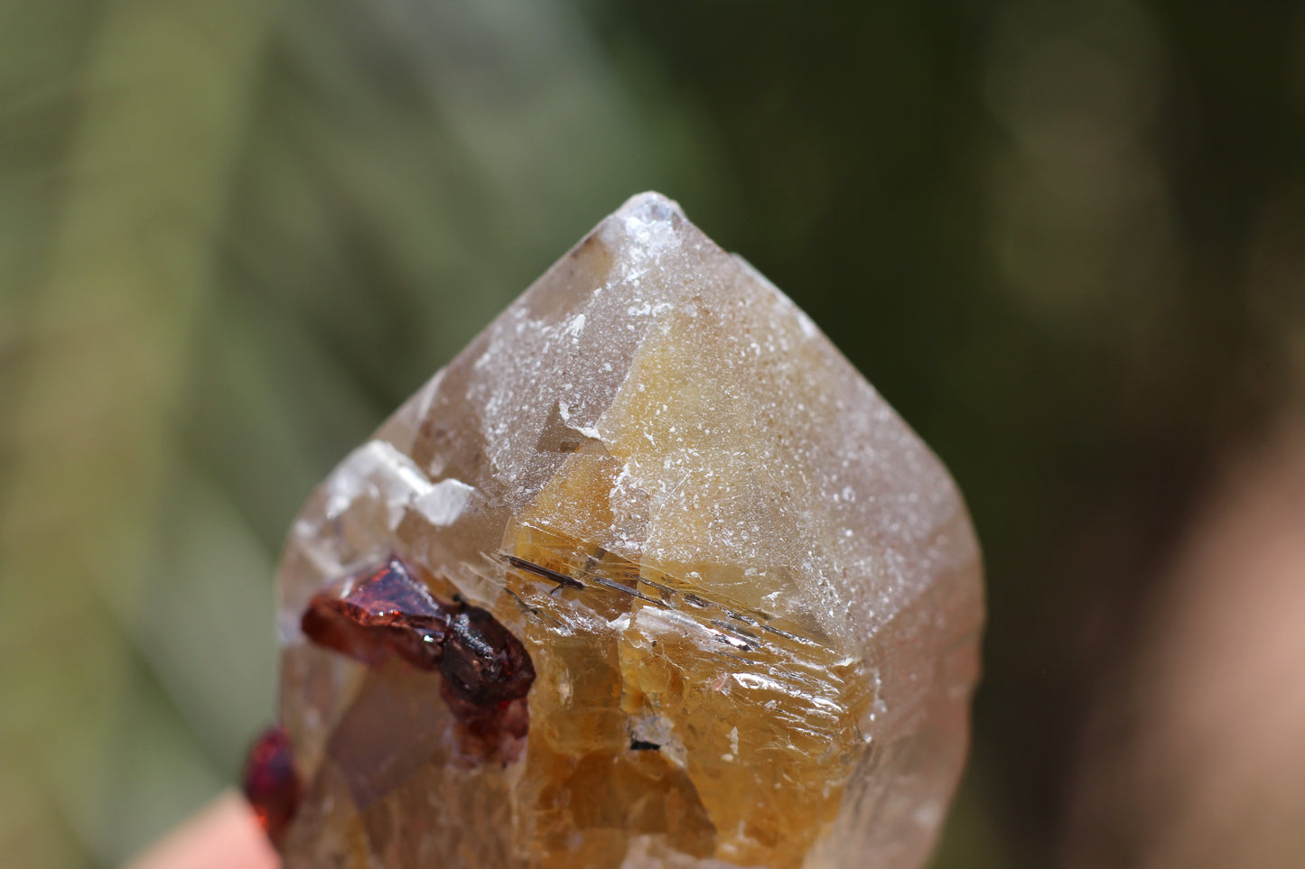 Spessartine Garnets on Quartz w/ Schorl