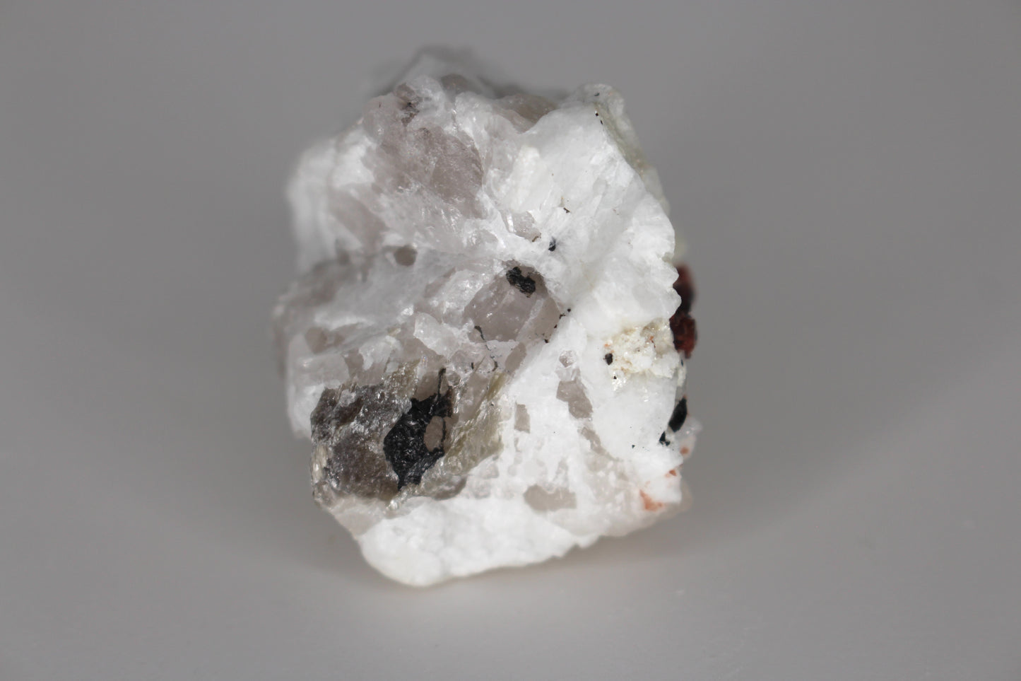 Spessartine Garnets on Quartz w/ Aquamarine, Mica, Feldspar and Schorl