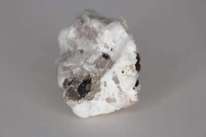 Spessartine Garnets on Quartz w/ Aquamarine, Mica, Feldspar and Schorl