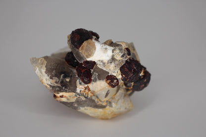 Etched Spessartine Garnet on Quartz w/ Schorl