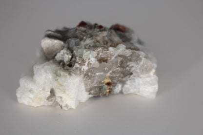 Spessartine Garnets on Quartz w/ Mica, Feldspar and Schorl