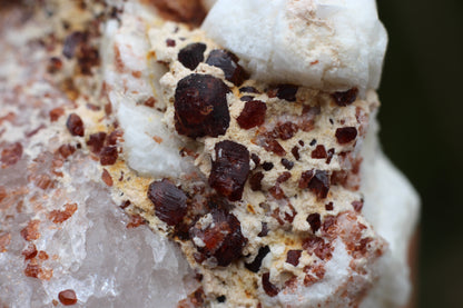 Spessartine Garnet on Feldspar w/ Quartz