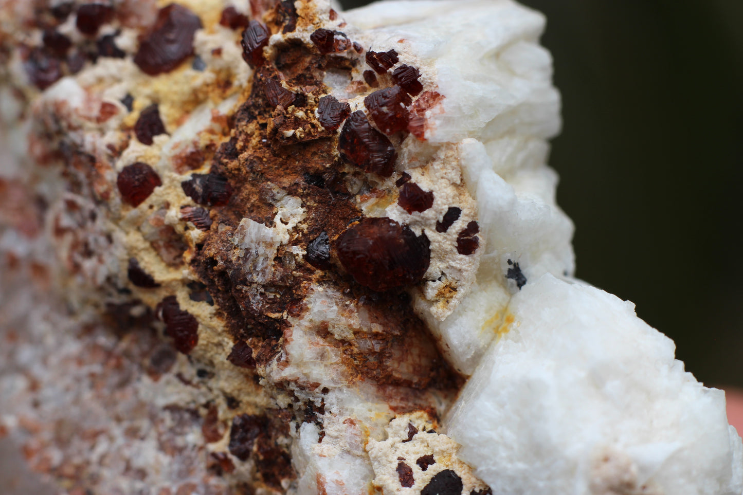 Spessartine Garnet on Feldspar w/ Quartz