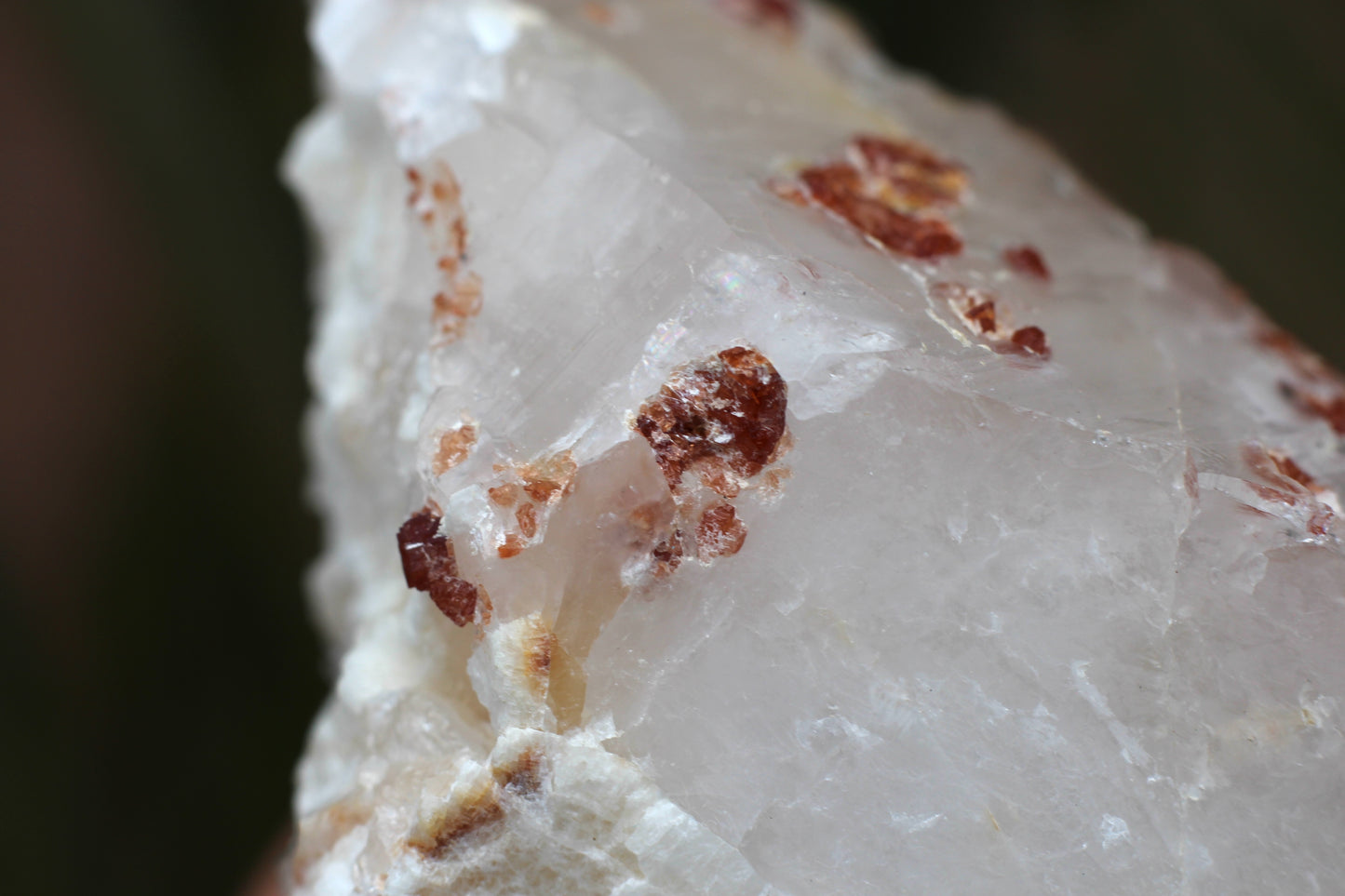 Spessartine Garnet on Feldspar w/ Quartz