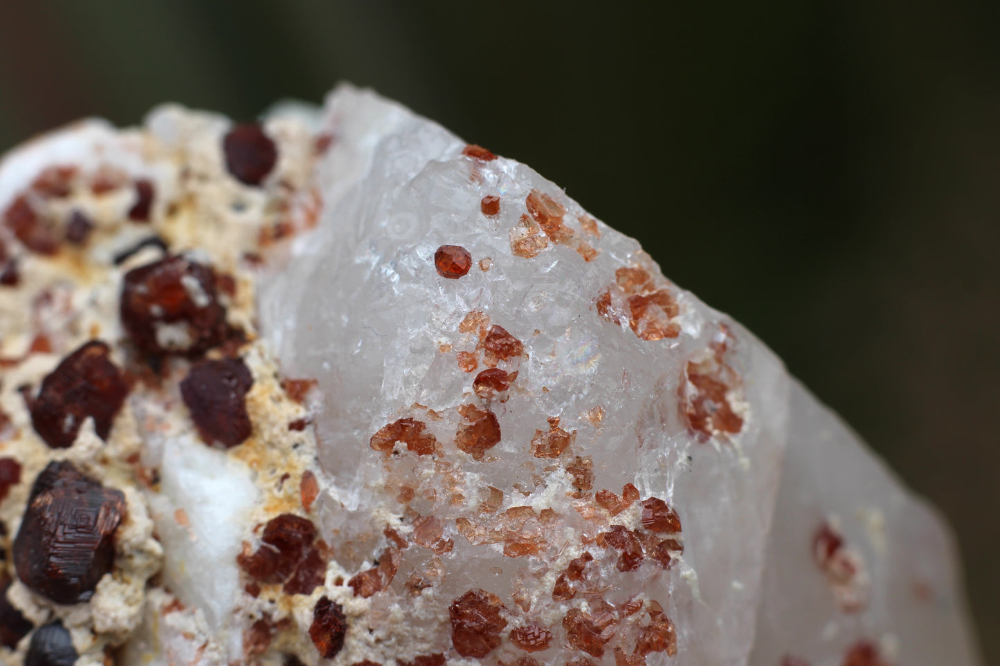 Spessartine Garnet on Feldspar w/ Quartz