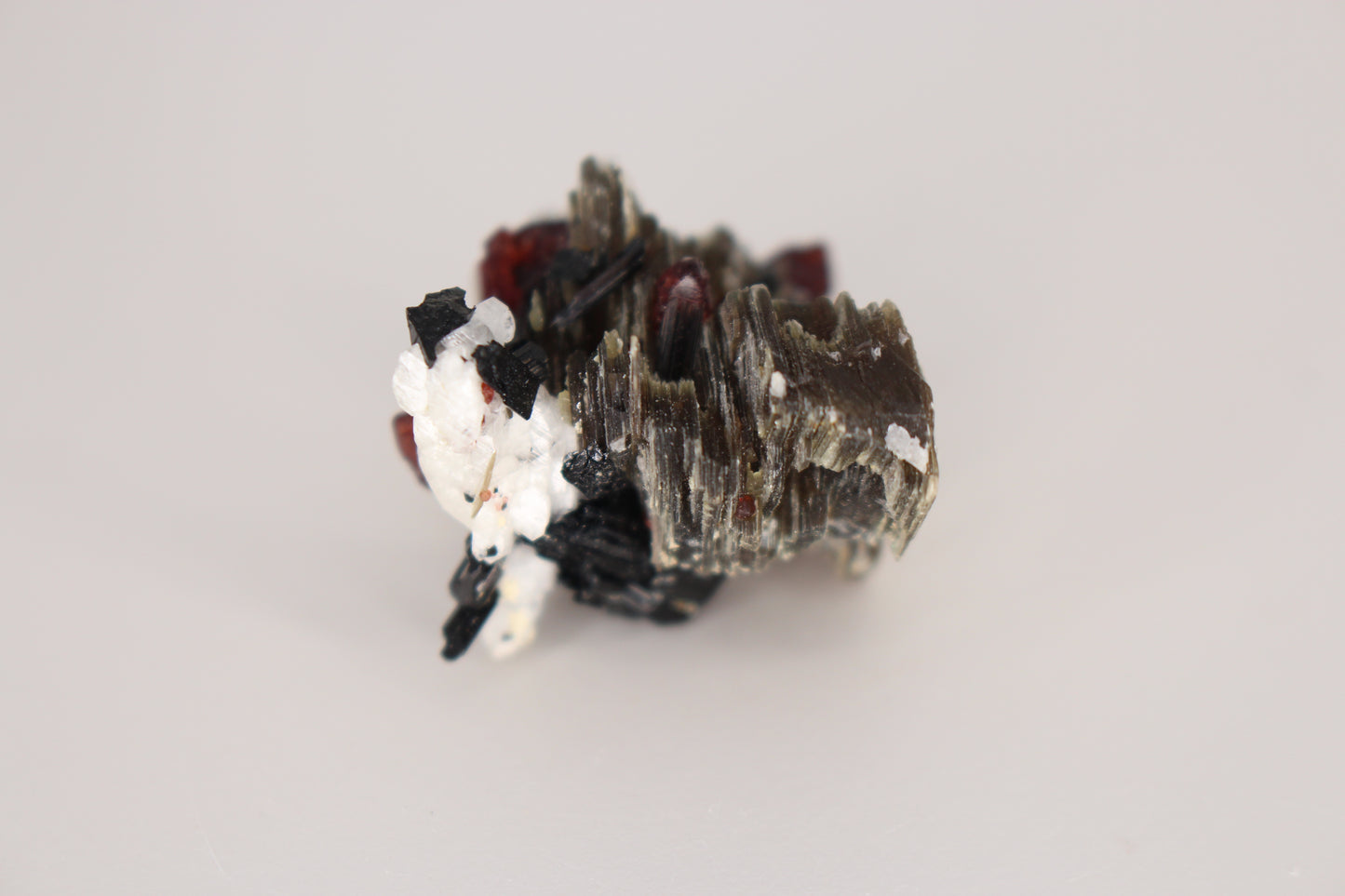 Spessartine Garnets on Mica w/ Feldspar and Schorl