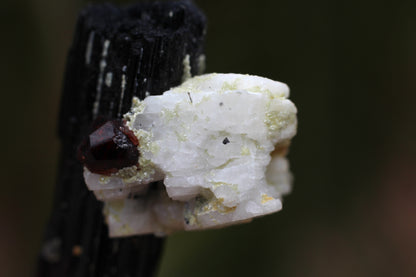 Spessartine Garnet on Feldspar w/ Schorl