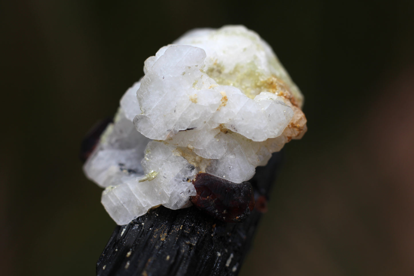 Spessartine Garnet on Feldspar w/ Schorl