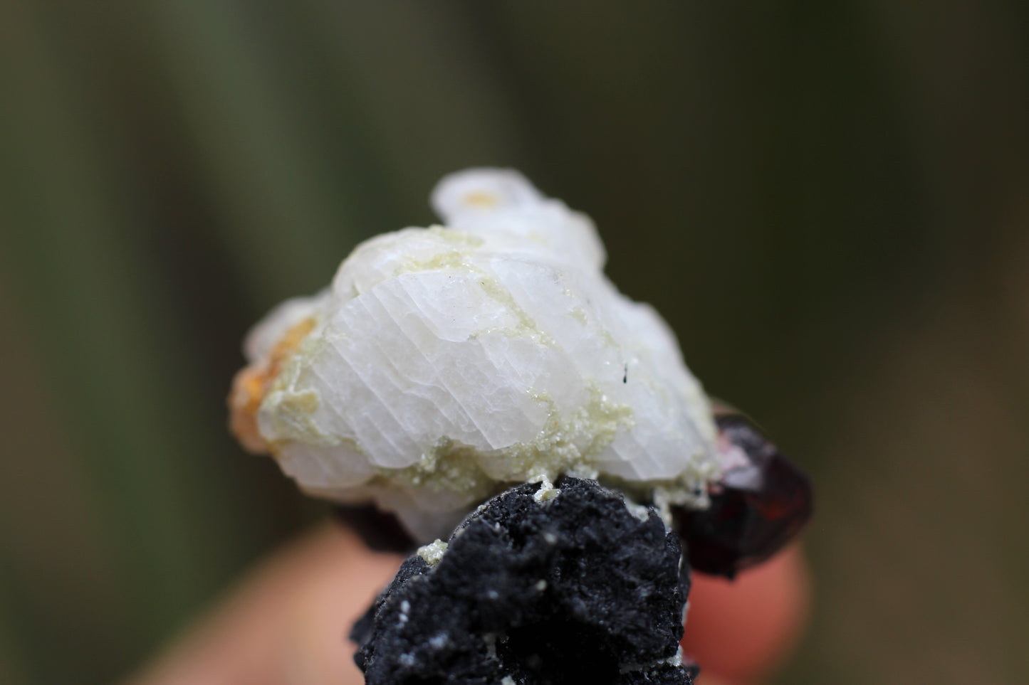 Spessartine Garnet on Feldspar w/ Schorl