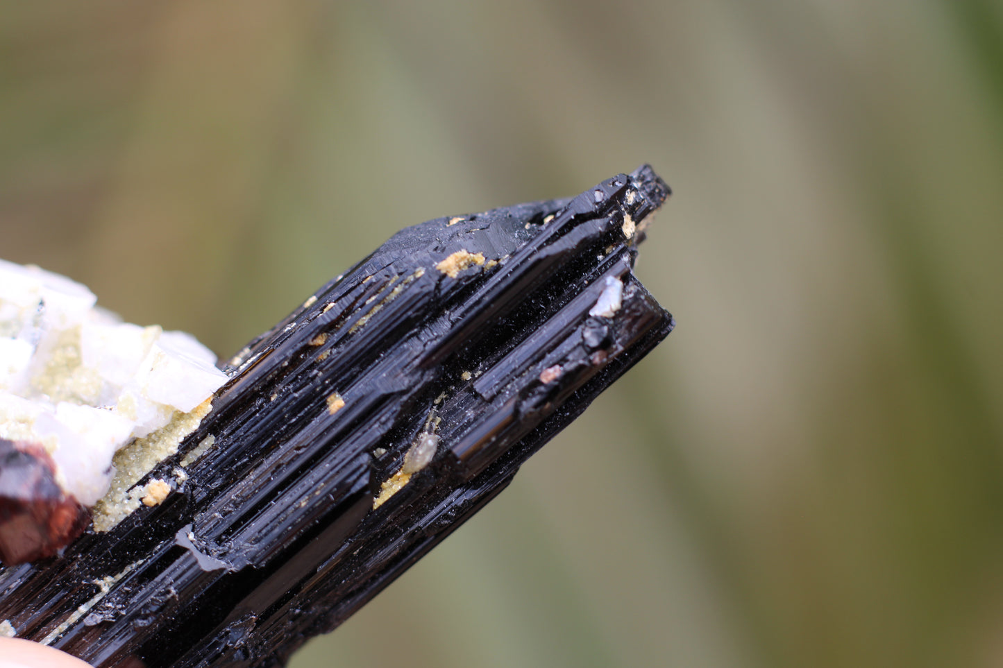 Spessartine Garnet on Feldspar w/ Schorl