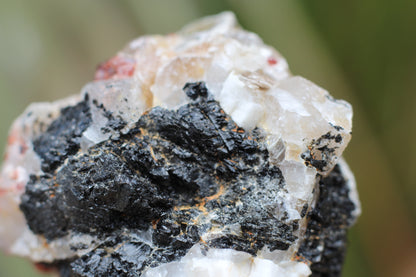 Spessartine Garnets on Quartz w/ Mica, Feldspar and Schorl