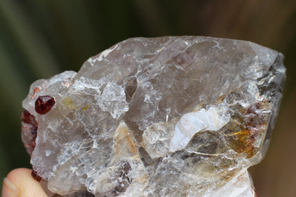 Spessartine Garnets on Quartz w/ Mica, Feldspar and Schorl