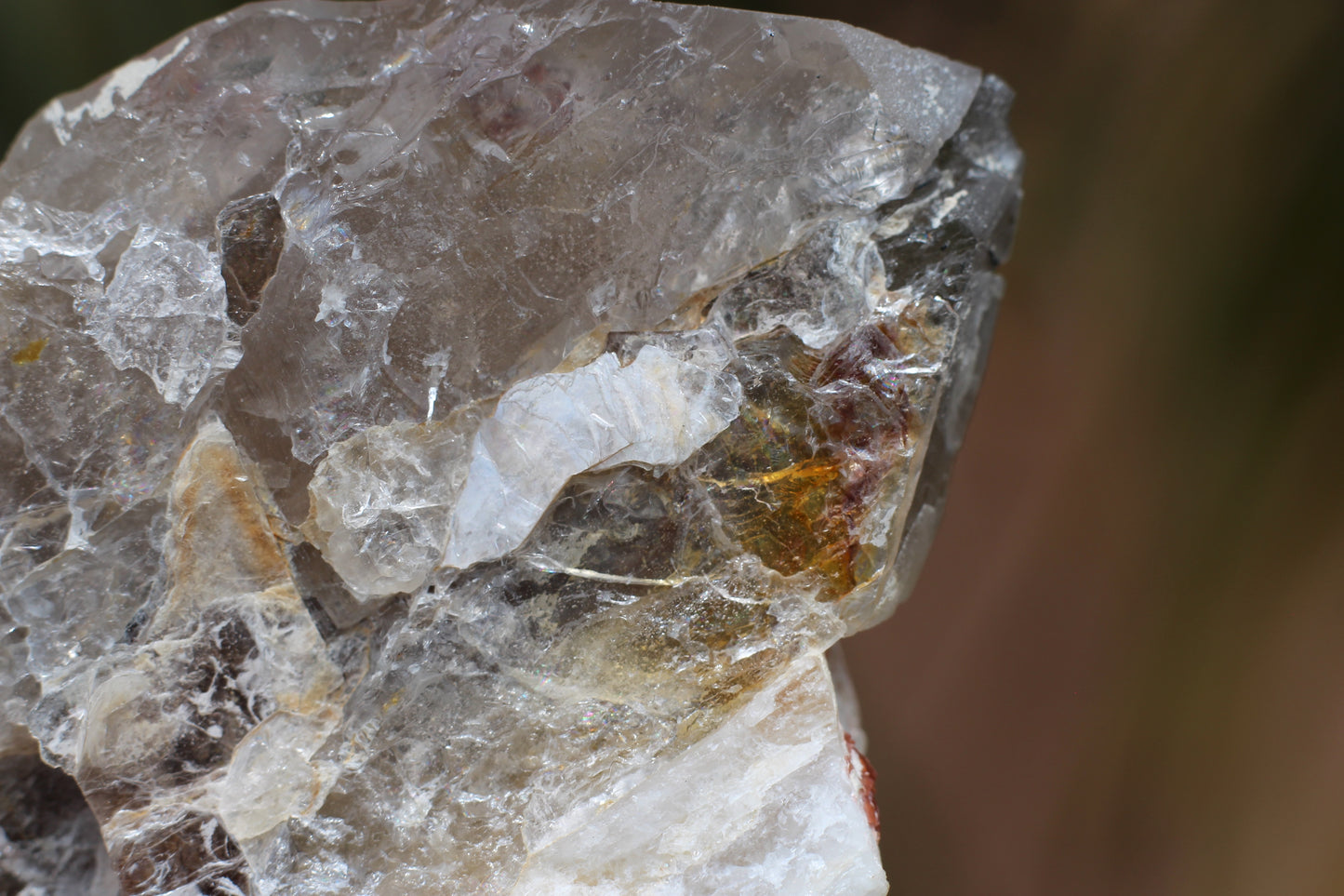 Spessartine Garnets on Quartz w/ Mica, Feldspar and Schorl