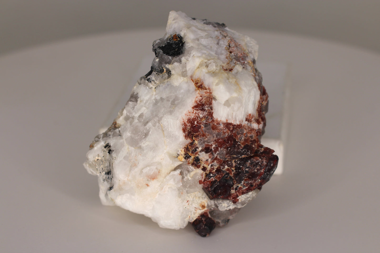 Spessartine Garnet on Quartz w/ Feldspar and Schorl