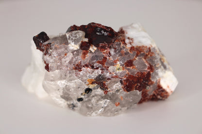 Spessartine Garnet on Quartz w/ Feldspar and Schorl