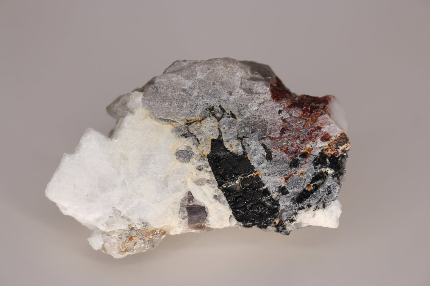 Spessartine Garnet on Quartz w/ Feldspar and Schorl