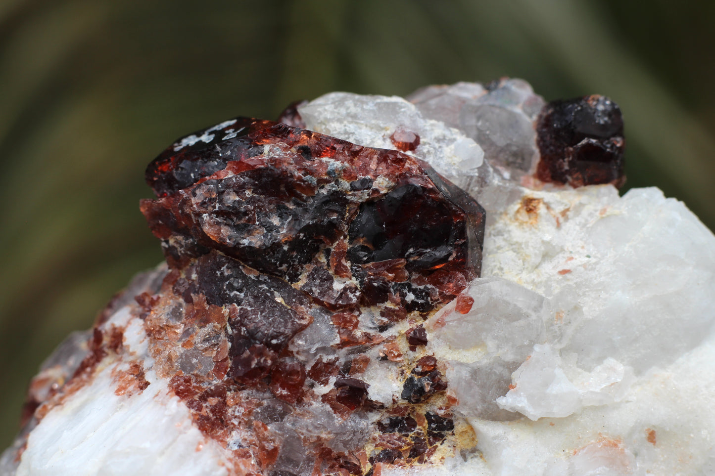 Spessartine Garnet on Quartz w/ Feldspar and Schorl