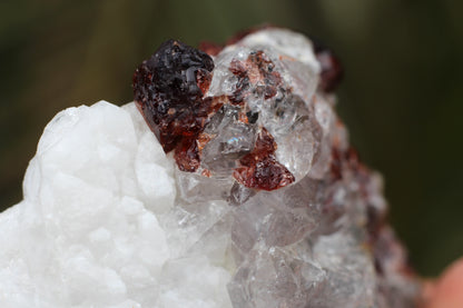 Spessartine Garnet on Quartz w/ Feldspar and Schorl