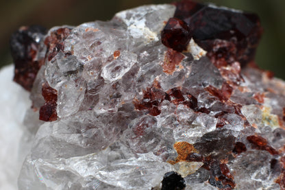 Spessartine Garnet on Quartz w/ Feldspar and Schorl