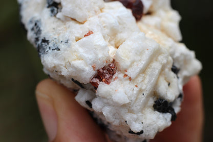 Spessartine Garnet on Feldspar w/ Schorl