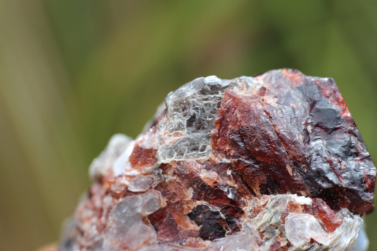 Spessartine Garnets on Quartz w/ Mica