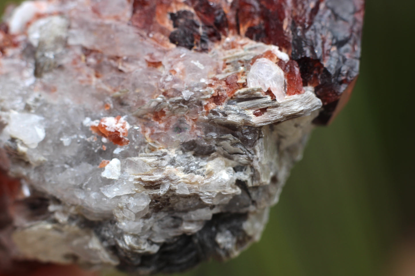 Spessartine Garnets on Quartz w/ Mica