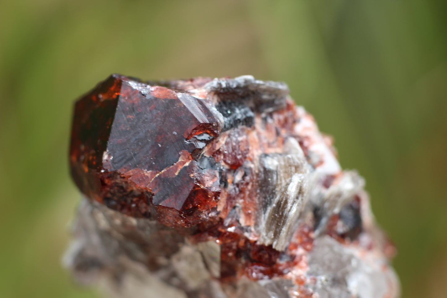 Spessartine Garnets on Quartz w/ Mica