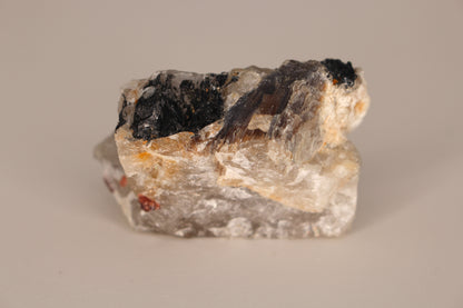 Spessartine Garnets on Quartz w/ Mica and Schorl